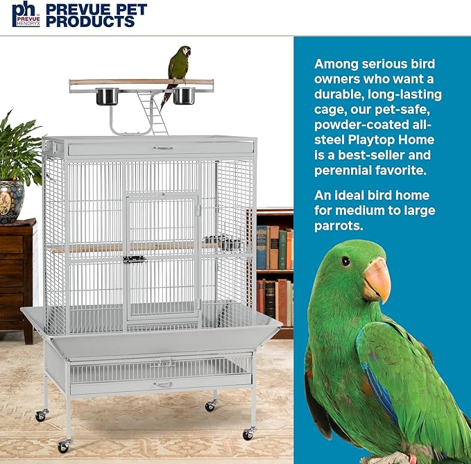 Prevue Pet Products Wrought Iron Select Bird Cage Pewter Hammertone 3151BLK