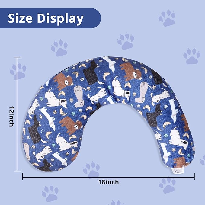 Leekalos Dog Pillow, Dog Calming Pillow for Large and Medium Dogs, U Shaped Dog Neck Pillow for Joint Relief Sleeping Improve, Machine Washable Pet Pillow for Small Dogs Cats Pet Calming Toy