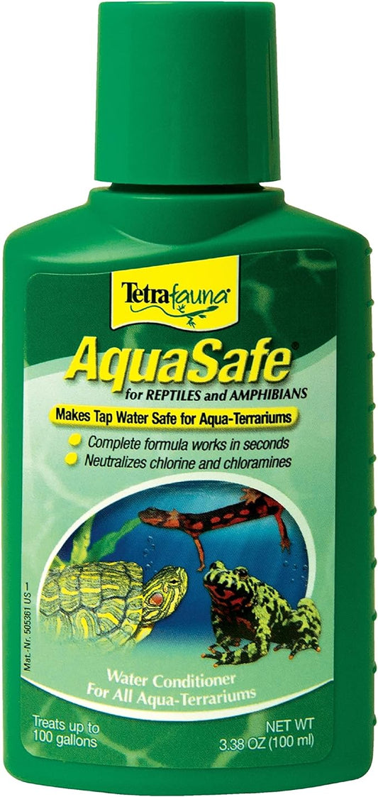 TetraFauna AquaSafe for Reptiles and Amphibians 3.08 Ounces, Aqua-Terrarium Water Conditioner, Makes Tap Water Safe