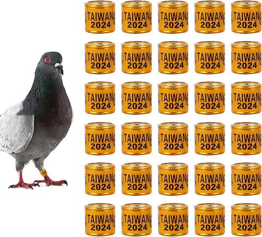 50Pcs Multicolor Aluminium Pigeon Leg Rings with 2024 Taiwan Training Identify Birds Foot Ring Identify 8mm Plastic Bird Leg Bands (Orange)
