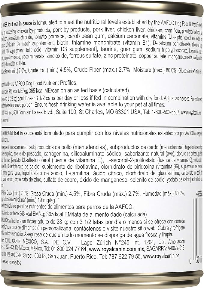 Royal Canin Breed Health Nutrition Boxer Adult Loaf in Sauce Canned Dog Food, 13.5 oz Can (Case of 12)