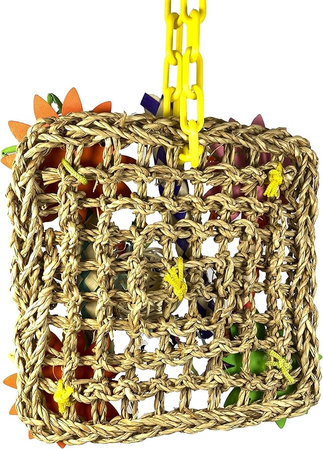 Birds LOVE Flower Net Climbing Parrot Toy for Small to Medium Birds - Foraging Hanging and Chewing Interactive Play