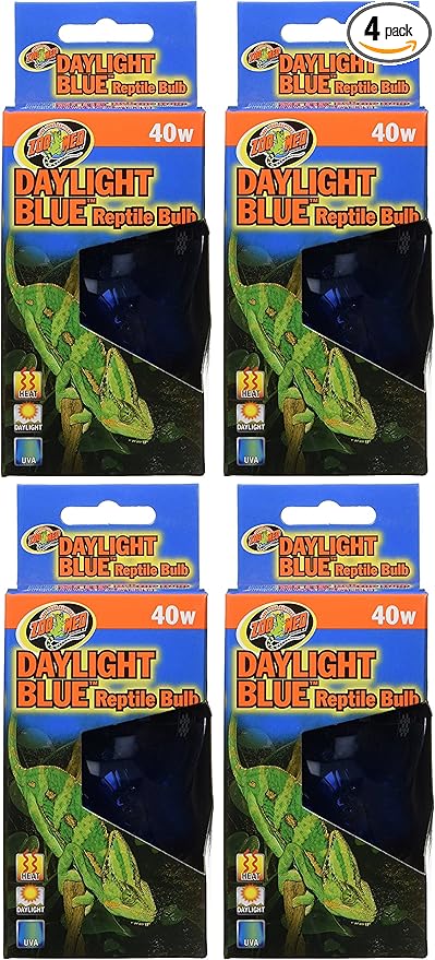 (4 Pack) Zoo Med Daylight Blue Incandescent Reptile Bulb 40 Watts