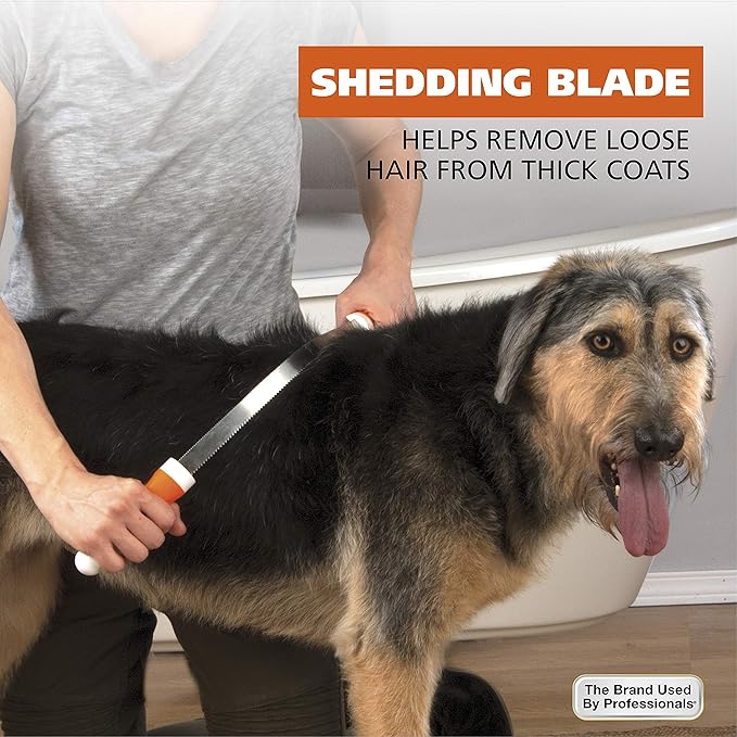 Wahl Double Sided Dog Shedding Blade with No-slip Grip - Coarse and Fine Teeth for Long, Short, & Double Coats - Model 858408