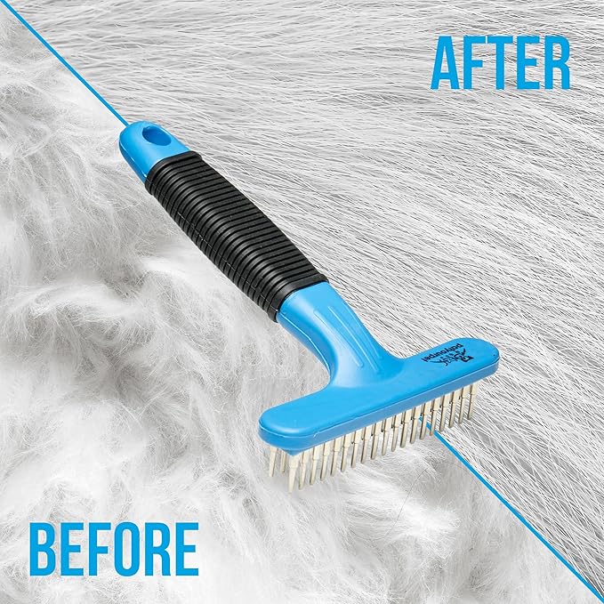 Pat Your Pet Dog Shedding Brush, Double Raw Undercoat Rake for Dogs, Cats and Pets Brush, Deshedding Dog Brush for Medium Long Loose Hair