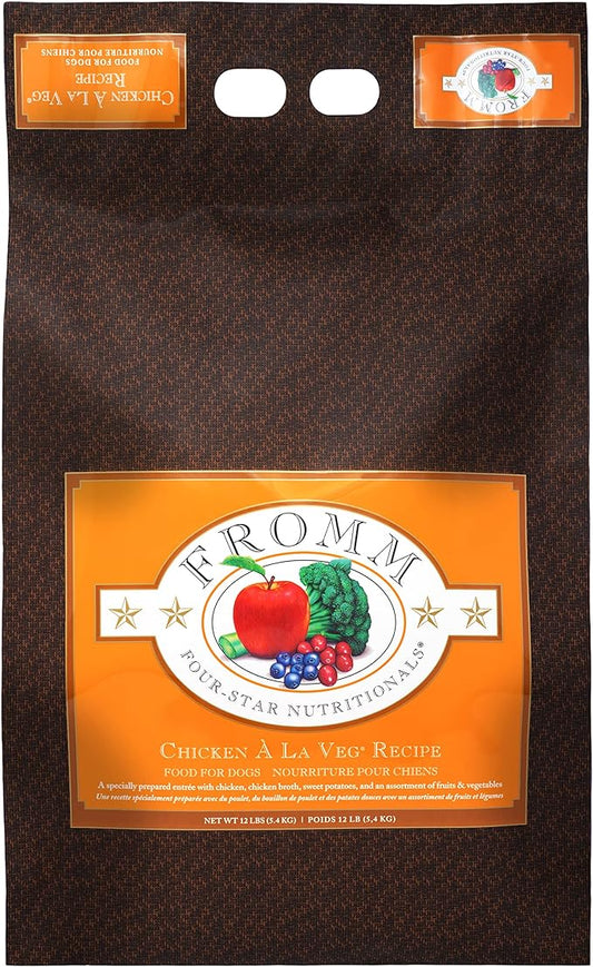 Fromm Four-Star Nutritionals Chicken A La Veg Dog Food - Premium Dry Dog Food - Chicken Recipe - 12 lb