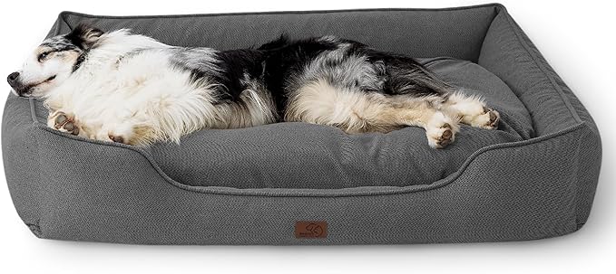 Bedsure Washable Dog Bed for Extra Large Dogs - Waterproof All-Season Foam Dog Beds, Orthopedic Rectangle XL Doggy Beds with Removable Zipper Cover, 42x30x10inches, Grey