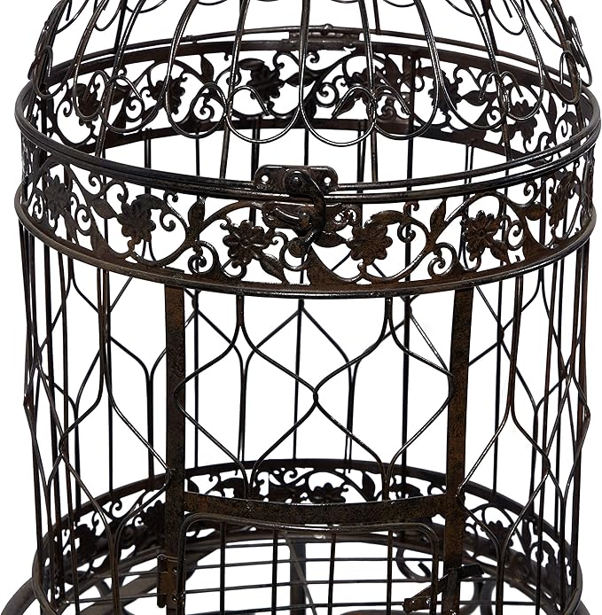 Deco 79 55122 Benzara Victorian Style Bird Cage, 47" H/14 W, Black