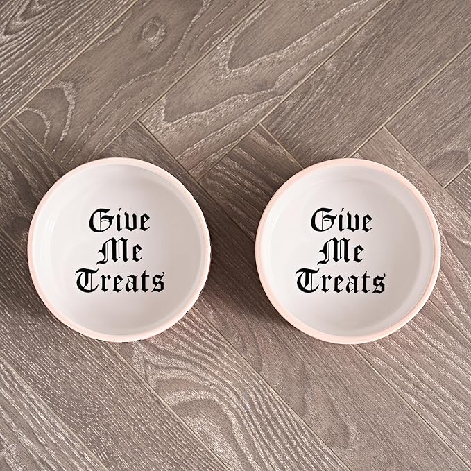 Juicy Couture Give Me Treats Pet Bowl Set - Black Leopard 16 oz - Ceramic Set of 2 Bowls