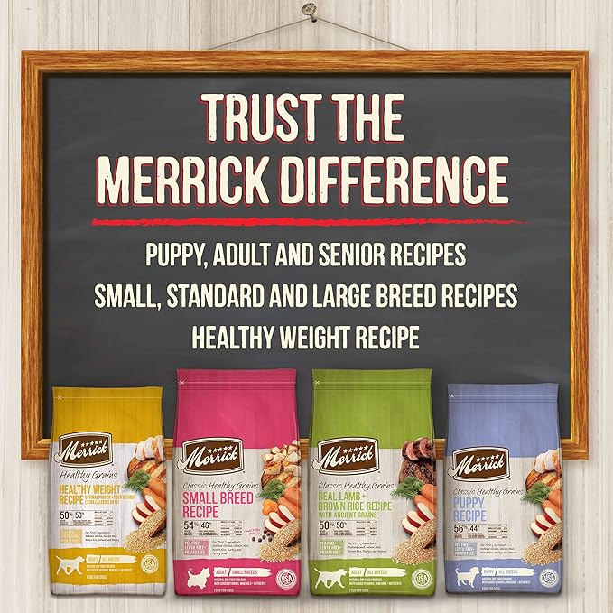 Merrick Healthy Grains Premium Adult Dry Dog Food, Wholesome and Natural Kibble, Healthy Weight Recipe - 25.0 lb. Bag