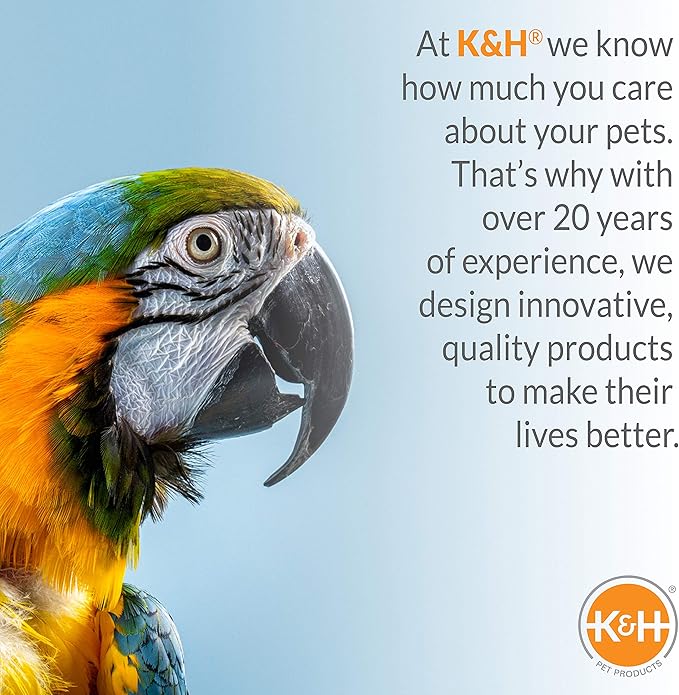 K&H Pet Products Snuggle-Up Bird Warmer, Caged Bird Heater for Medium/Large Exotic Birds Like Cockatoos, Macaws, African Grays, Bird Heater for Cage - Gray Large 4 X 7 Inches