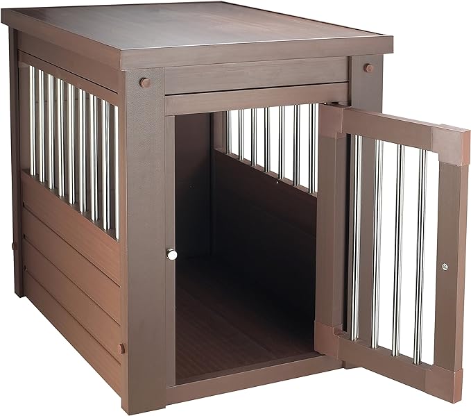 New Age Pet® ECOFLEX® Dog Crate End Table - Furniture-Style Pet Crate for Crate Trained Dogs - Stainless Steel Tubing & a Latched Closure - 10 Year Manufacturer's Warranty