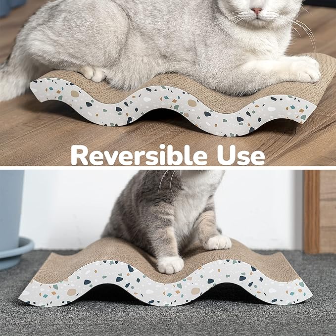 Conlun Cat Scratcher Cardboard Cat Scratch Pad with Premium Scratch Textures Design Durable Cat Scratching Pad Reversible Mountain 17L x 9W x 2.6H