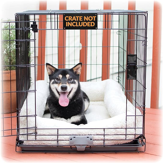 K&H Pet Products Ultra Plush Deluxe Bolster Dog Crate Pad, Plush Dog Crate Bed, Portable Dog Crate Mat & Dog Kennel Indoor Mat, Dog Bed for Crate (Crate Not Included) - Fleece 21 X 31 Inches
