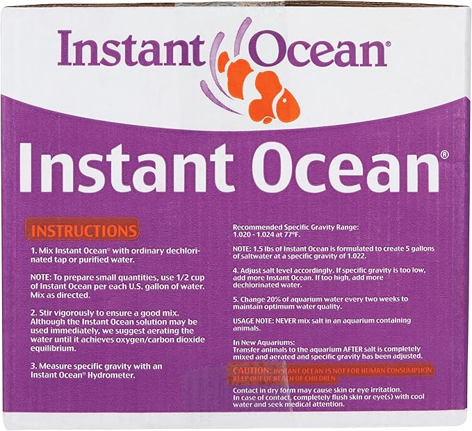 Instant Ocean Sea Salt for Marine Aquariums, Nitrate & Phosphate-Free, 200-Gallon