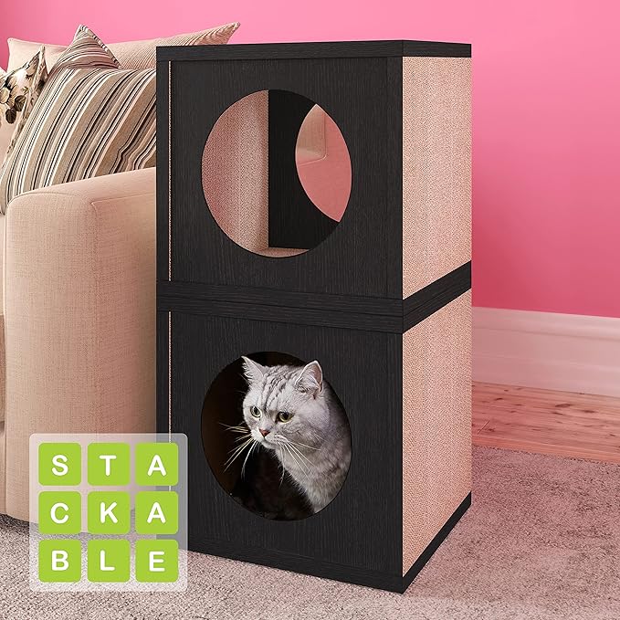 Way Basics Cat Scratching Post House Cube Scratcher (Tool-free Assembly)