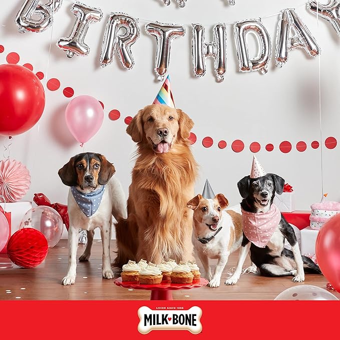 Milk-Bone Flavor Snacks Birthday Dog Treats, Small Biscuits, 36 Ounce Reusable Tin