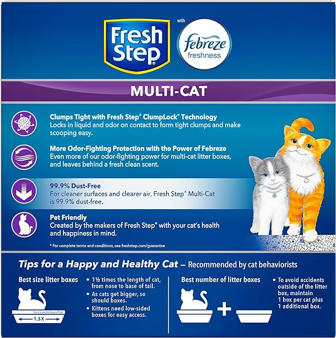 Fresh Step Clumping Cat Litter, Multi-Cat Odor Control, 14 lbs (Pack of 2)