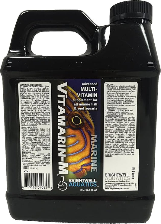 Brightwell Aquatics Vitamarin M - Liquid Multivitamin Supplement for Marine Fish Aquariums,2-L