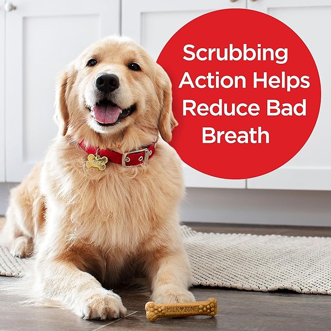 Milk-Bone Original Brushing Chews, 6 Large Daily Dental Dog Treats (Pack of 5) Scrubbing Action Helps Clean Teeth