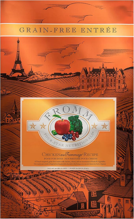 Fromm Four-Star Nutritionals Chicken au Frommage Dog Food - Premium Dry Dog Food - Chicken Recipe - 26 lb
