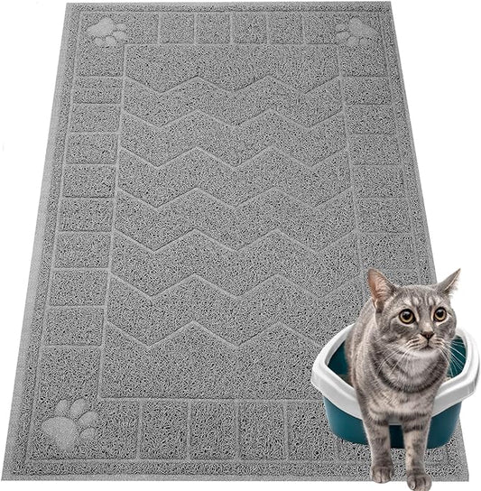 Cat Litter Mat, Litter Trapping Mat Soft on Kitty Paws, 35" x 24" Kitten Litter Box Mat for Cleaner Floors, Waterproof, Easy Clean, Durable Large Size Cat Litter Pad for Kitten.