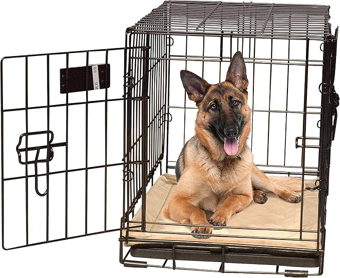 K&H Pet Products Self-Warming Crate Pad, Warming Dog Crate Bed, Machine Washable Dog Crate Mat, Tan X-Large 32 X 48 Inches