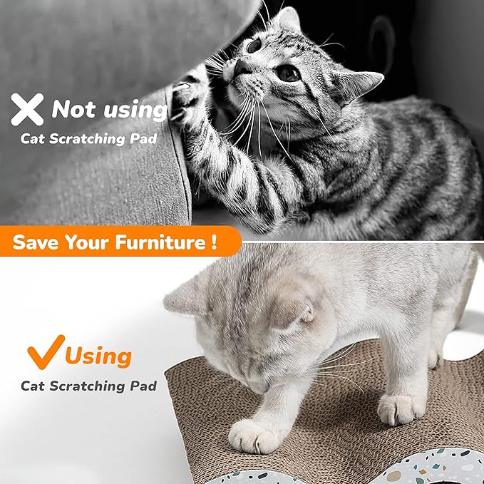 Conlun Cat Scratcher Cardboard Cat Scratch Pad with Premium Scratch Textures Design Durable Cat Scratching Pad Reversible Mountain 17L x 9W x 2.6H