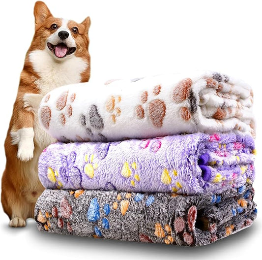 Dog Blankets Washable, 3 Pack Dog Blanket Washable 41" x 31", Fuzzy Soft Pet Mat Throw Cover for Kennel Crate Bed, Blankets for Dogs, Pet Blanket