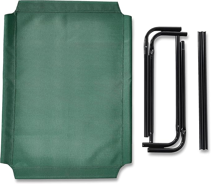 Amazon Basics Cooling Elevated Dog Bed with Metal Frame, Medium, 43"L x 25.6"W x 7.5"Th, Green