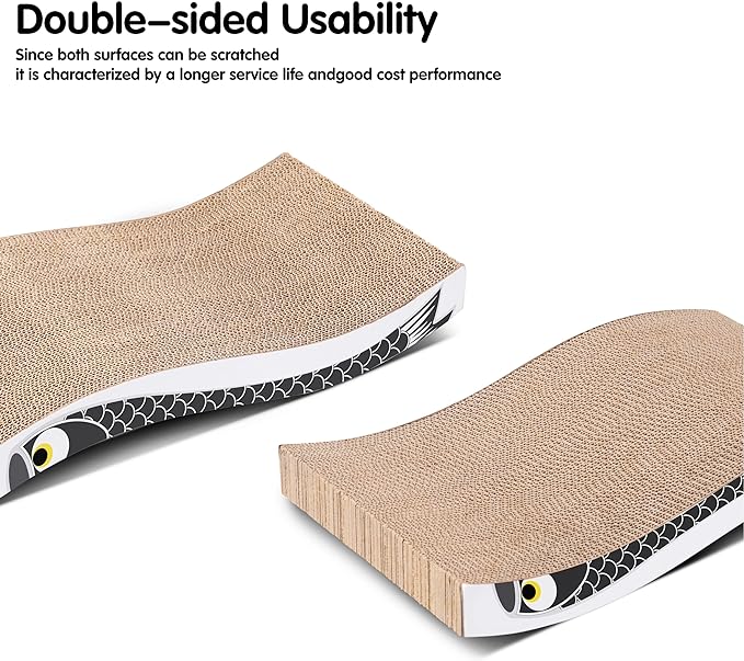 Cat Scratcher Cardboard Cat Scratch Pad with Premium Scratch Textures Design Durable Cat Scratching Pad Reversible