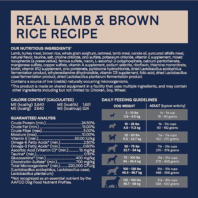 CANIDAE Pure Real Lamb & Brown Rice Recipe Dog Dry 22 lbs.