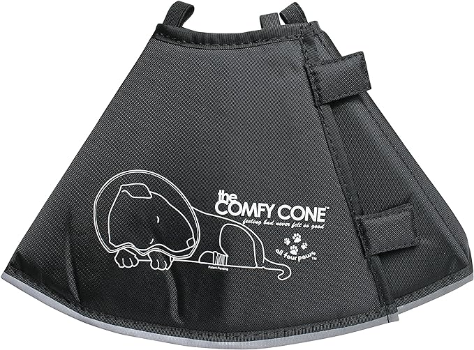 Comfy Cone Pet Cone for Dogs, Cats, Small-Long, Black - Comfortable Soft Dog Cone Collar Alternative for After Surgery, Wound Care, Spay, Neuter - Dog and Cat Recovery Collar