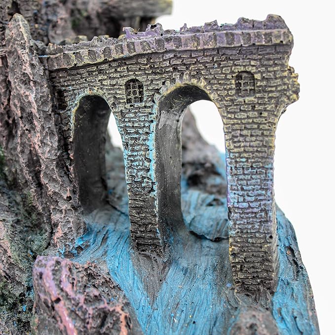 Penn-Plax Wizard's Castle Aquarium Decoration - Extra Large Part A & Large Safe for Freshwater Saltwater Fish Tanks