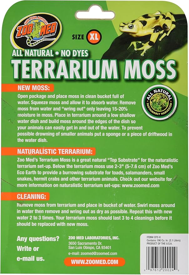 Zoo Med Terrarium Moss 30-40 Gallons