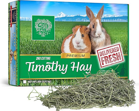 Small Pet Select 2nd Cutting Perfect Blend Timothy Hay Pet Food for Rabbits, Guinea Pigs, Chinchillas and Other Small Animals, Premium Natural Hay Grown in The US, 5 LB