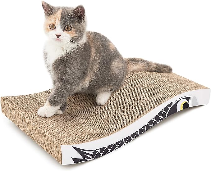 Cat Scratcher Cardboard Cat Scratch Pad with Premium Scratch Textures Design Durable Cat Scratching Pad Reversible