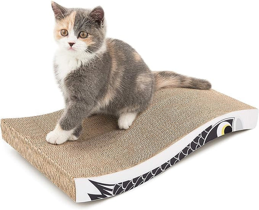 Cat Scratcher Cardboard Cat Scratch Pad with Premium Scratch Textures Design Durable Cat Scratching Pad Reversible