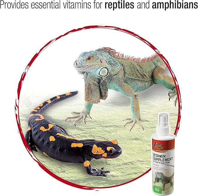 Zilla Vitamin Supplement Food Spray, with Carotene, Spray-on Multivitamin Supplement for Reptiles