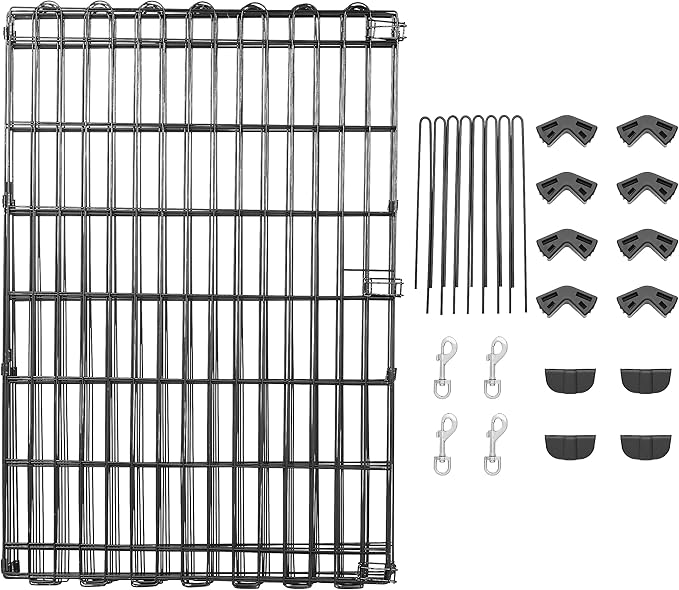 Amazon Basics Foldable Octagonal Metal Exercise Pet Play Pen for Dogs, Fence Pen, No Door, Black, 60 x 60 x 36 Inches