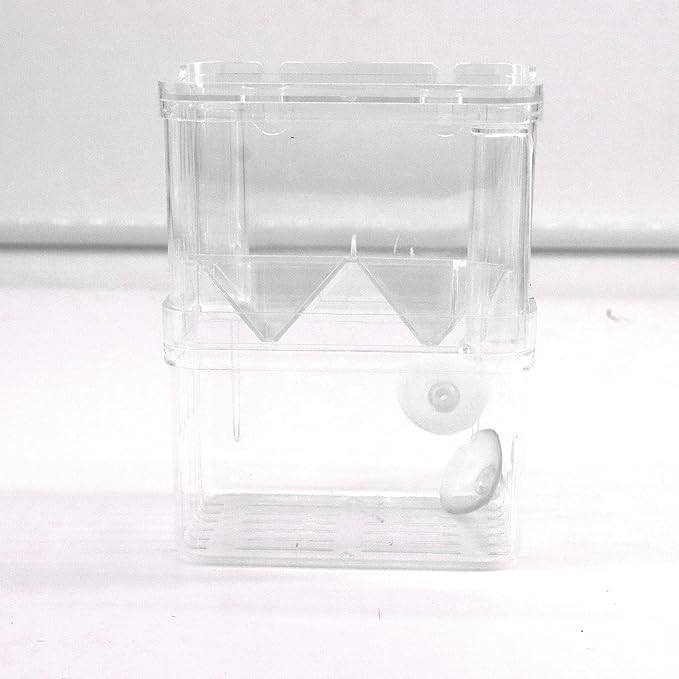 1PCS Fish Breeding Box,Isolation Breeding Box Transparent Fish Tank Incubator with Suction Cup for Small Fish