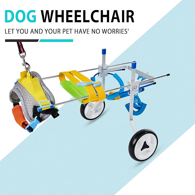 Adjustable Dog Wheelchair for Back Legs| Pet Wheelchairs with Disabled Hind Legs Walking|Stabel & Light Weight (7-Size) (XSLW)