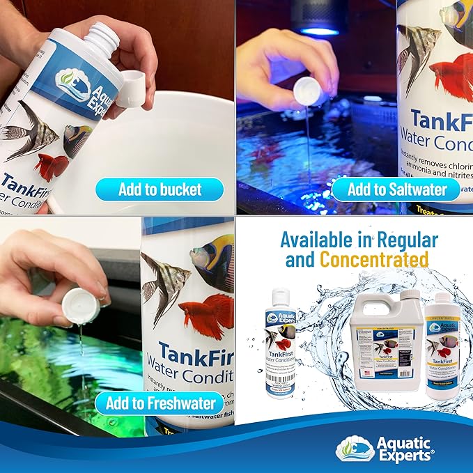 TankFirst Complete Aquarium Water Conditioner - Fish Water Conditioner, Instantly Removes Chlorine, Chloramines, and detoxifies Ammonia from Fish Tank (TankFirst Regular, 250 ml)