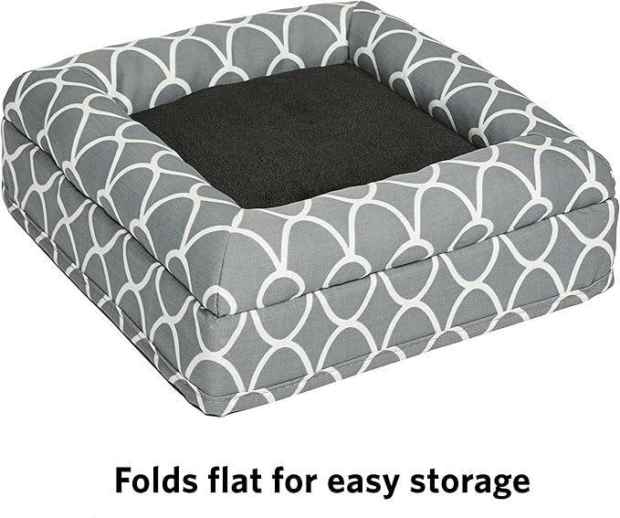 MidWest Homes for Pets Cat Cube Cozy Cat House / Cat Condo in Fashionable Gray Geo Print 15.5L x 15.5W x 16.5H Inches