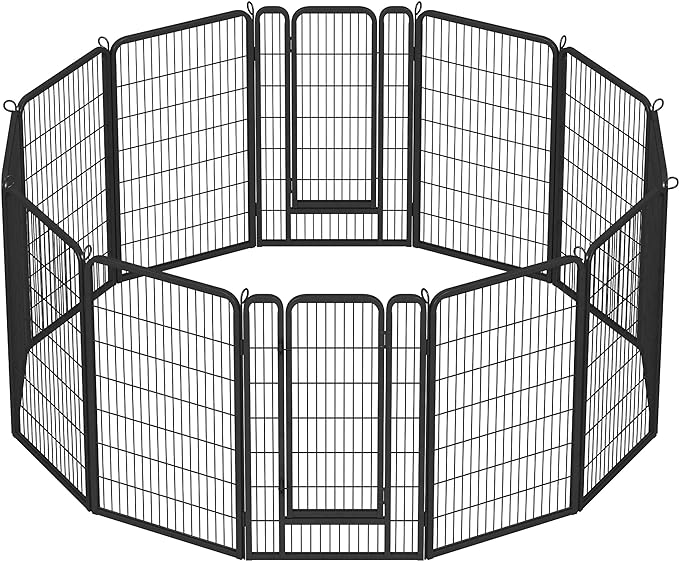 Yaheetech Dog Playpen Outdoor, 12 Panel Fence 47" Indoor Pen for Large/Medium/Small Dogs Animals Heavy Duty Pet Exercise Pen for Puppy/Rabbit Portable Playpen for RV Camping Garden Yard