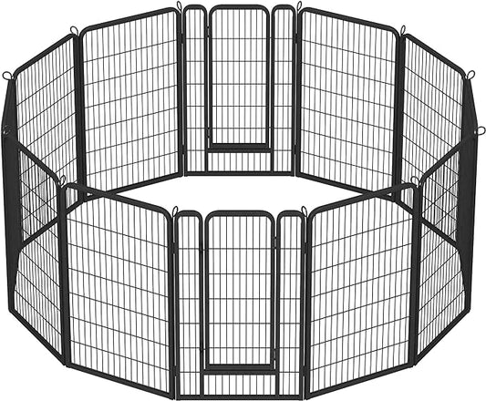 Yaheetech Dog Playpen Outdoor, 12 Panel Fence 47" Indoor Pen for Large/Medium/Small Dogs Animals Heavy Duty Pet Exercise Pen for Puppy/Rabbit Portable Playpen for RV Camping Garden Yard