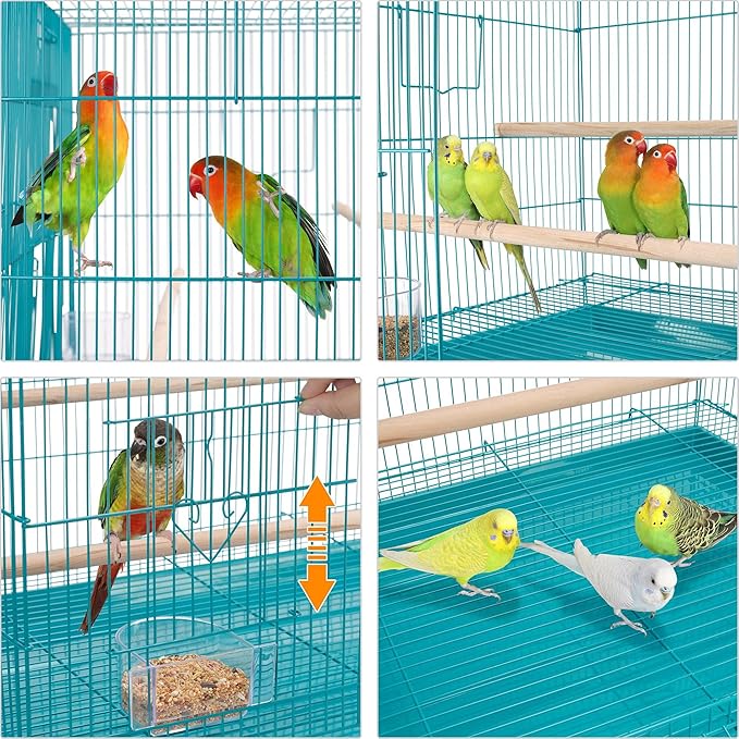 Yaheetech Flight Bird Cage Metal Extra Space Parakeet Cage for Medium Small Birds Cockatiels Conures Budgies Lovebirds