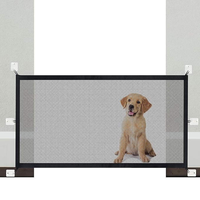 NWK Magic Pet Gate for The House Stairs Providing a Safe Enclosure for pets to Play and Rest, 6 Loops Design (30'' X 70'')