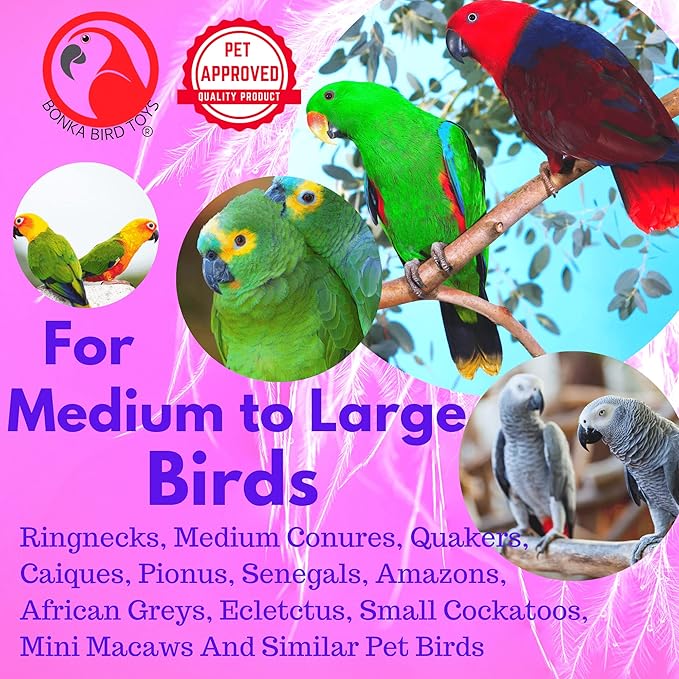 Bonka Bird Toys Clacker Colorful Durable Stainless Steel Pullable Parrot Macaw African Grey Cockatoo (Single Clacker, Green)