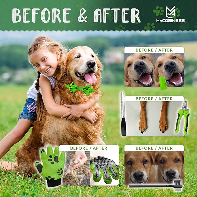 Pet Grooming Hammock for Nail Trimming - Complete Groomers Helper Set for Pet - Dog Grooming Hammock with Hook - Cat Nail Clipper - Dog Hammock for Nail Clipping (M, Lime with black paws)